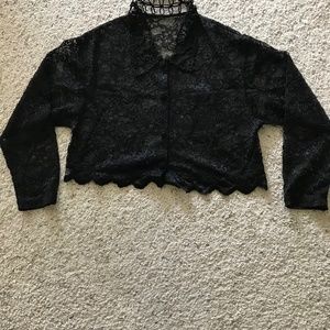 Short black lace jacket